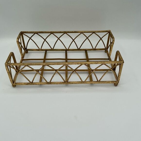 Gold Metal Tray for Folded Paper Guest Bathroom Hand Towels Napkins 5x9 - Picture 2 of 5